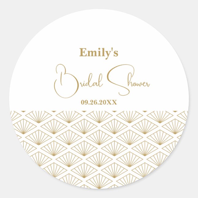 Pegatina Redonda Elegant Japanese Bridal Shower (Anverso)