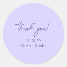 Pegatina Redonda Elegant Light Purple Lilac Flowers Wedding