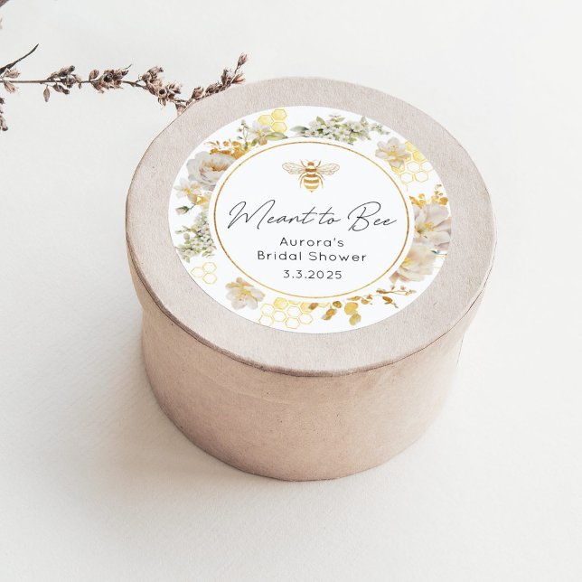 Pegatina Redonda Elegant meant to bee baby shower nupcial (Subido por el creador)