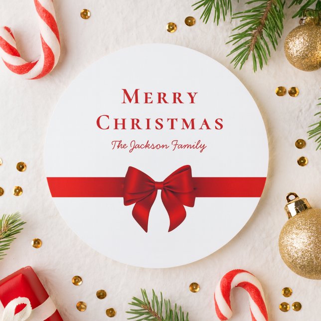 Pegatina Redonda Elegant Minimal Simple Modern Typography Christmas (Subido por el creador)