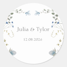 Pegatina Redonda Elegant Minimal Wedding Sticker