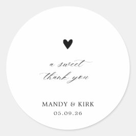 Pegatina Redonda Elegant Modern Calligraphy Wedding Favor Sticker