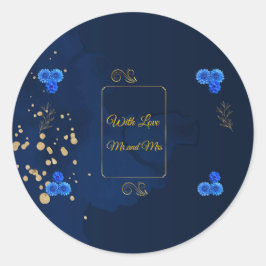Pegatina Redonda Elegant Navy Blue Envelope Seal Sticker
