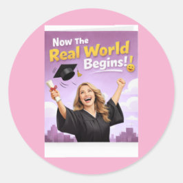 Pegatina Redonda Elegant Pink Floral Graduation Party sticker