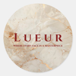 Pegatina Redonda Elegant Rose Gold Marble Beauty Salon Professional