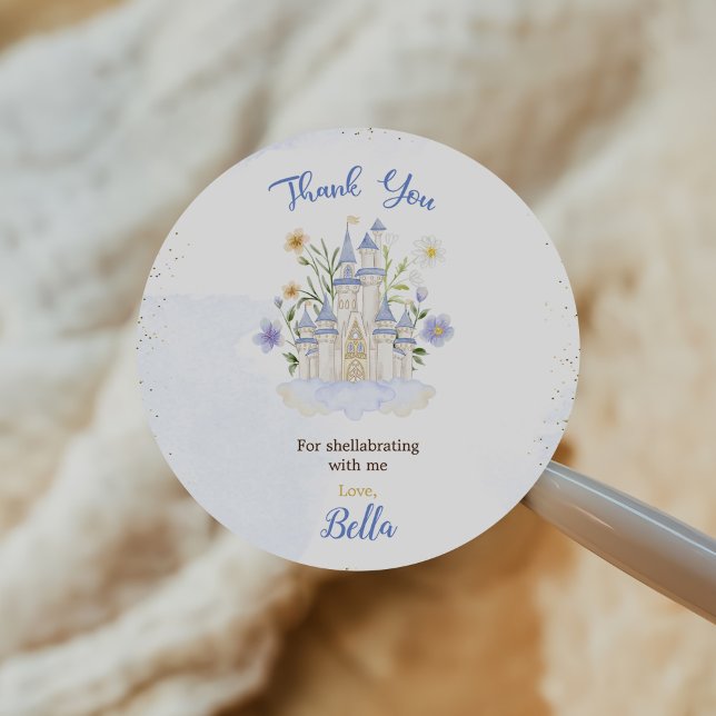 Pegatina Redonda Elegant Royal Princess Castle Birthday Party  (Subido por el creador)