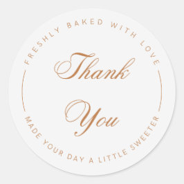 Pegatina Redonda Elegant Script Thank You Bakery Sticker