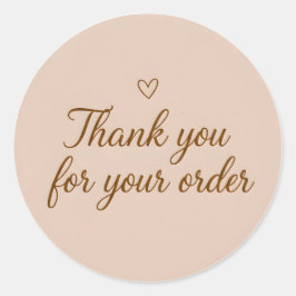 Pegatina Redonda Elegant Script Thank You Business Sticker