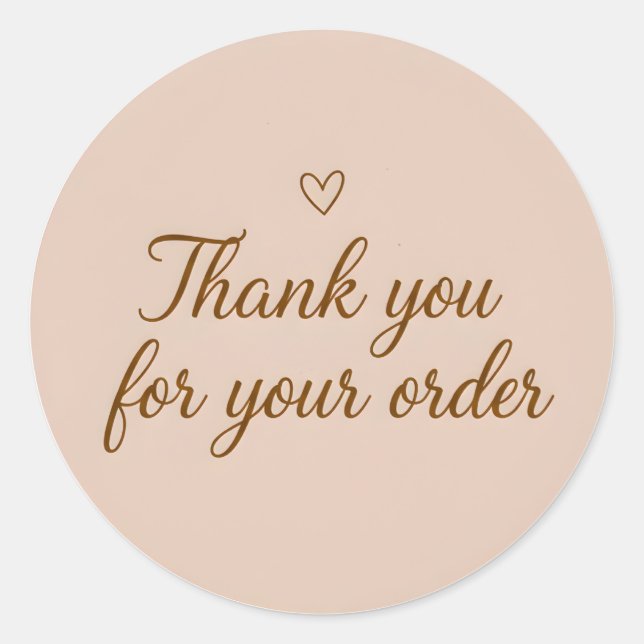 Pegatina Redonda Elegant Script Thank You Business Sticker (Anverso)