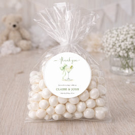 Pegatina Redonda Elegant Tini One On The Way Thank You