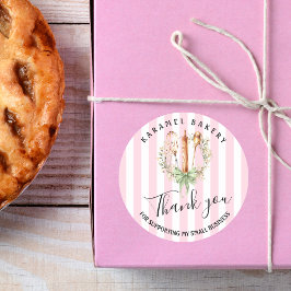 Pegatina Redonda Elegant Utensils Cooking Bakery Thank you
