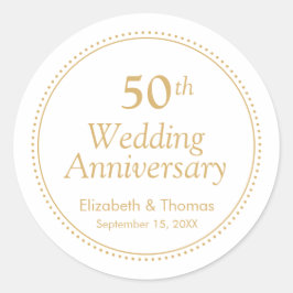 Pegatina Redonda Elegante 50º Aniversario de Boda