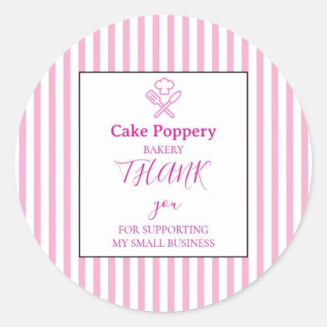 Pegatina Redonda Elegante a rayas (Anverso)