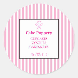 Pegatina Redonda Elegante a rayas