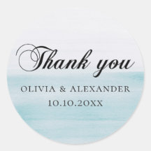 Elegante acuarela azul boda náutico gracias