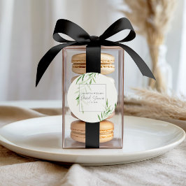 Pegatina Redonda Elegante acuarela de vegetación salvaje ducha de n