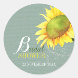 Pegatina Redonda Elegante acuarela Floral Bridal Shower