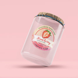 Pegatina Redonda Elegante acuarela Fresa Jam Classic Ronda S