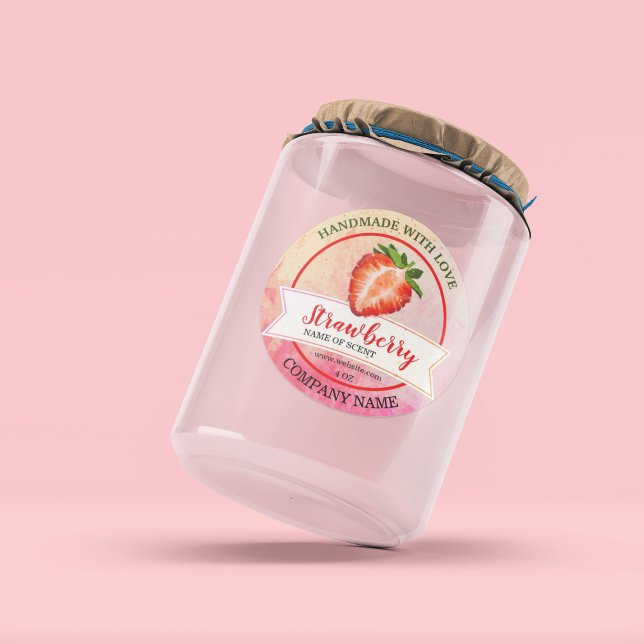 Pegatina Redonda Elegante acuarela Fresa Jam Classic Ronda S (Subido por el creador)