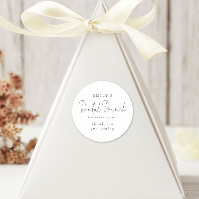 Pegatina Redonda Elegante agradecimiento de desayuno de ducha de no (Subido por el creador)