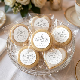 Pegatina Redonda Elegante Aniversario de Bodas de Diamante de 60 añ