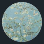 Pegatina Redonda Elegante árbol "flor de almendras"<br><div class="desc">Pegatinas con la pintura "Almond Blossom" de Vincent van Gogh. ¡Personalizable. Ideal para un boda.</div>