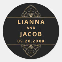 Elegante Art Deco Oro Negro