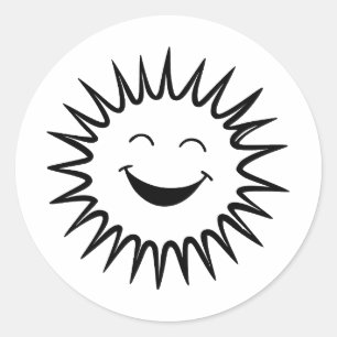 Pegatina Redonda Elegante arte solar de estilo Minimalista
