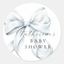 Elegante Baby Shower Blue Bow
