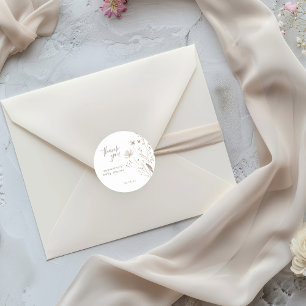 Pegatina Redonda Elegante Baby Shower Floral Wildflower