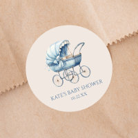 Elegante Baby Shower Vintage Blue Vintage