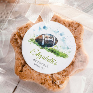 Pegatina Redonda Elegante Baby Shower Watercolor