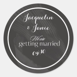 Pegatina Redonda Elegante blanco y negro