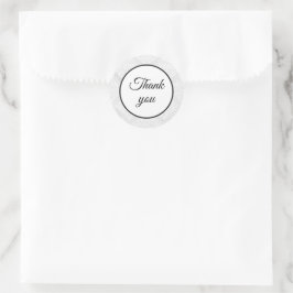 Pegatina Redonda Elegante Boda blanco Damask Gracias Simple