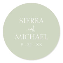 Elegante Boda Botánico Sage Green