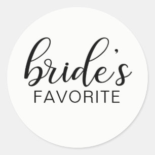 Pegatina Redonda Elegante Boda de BRIDE FAVORITE favores