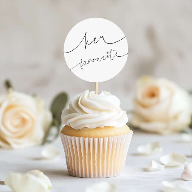 Pegatina Redonda Elegante Boda de caligrafía, tarta Topper, para el (Subido por el creador)