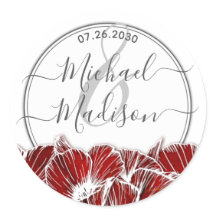 Elegante Boda de flor de adormidera roja