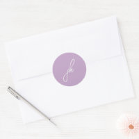 Elegante Boda de Monograma de Guión Lilac