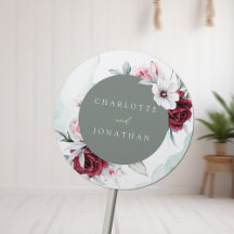 Elegante Boda floral de esmeralda verde y borgoña