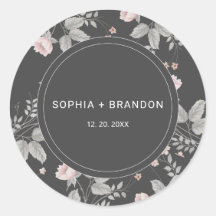 Elegante Boda floral rosa y gris oscuro de Rubor