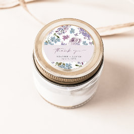 Pegatina Redonda Elegante Boda Lilac