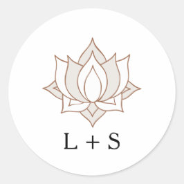 Pegatina Redonda Elegante Boda Mehndi