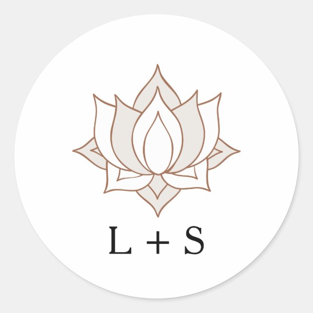 Pegatina Redonda Elegante Boda Mehndi (Anverso)