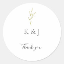 Elegante Boda Minimalista Gracias Leaf Green