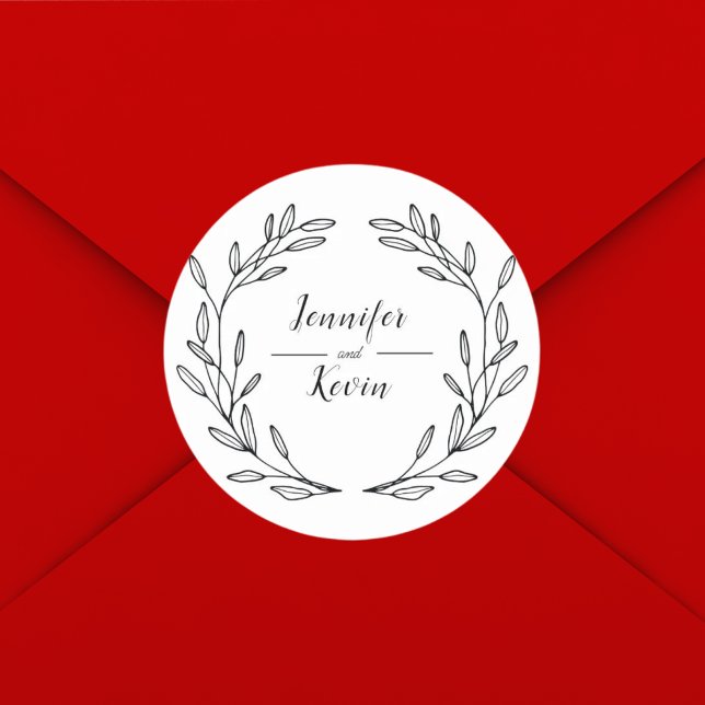 Pegatina Redonda Elegante Boda Rústico de Flores Silvestres (Subido por el creador)