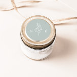 Pegatina Redonda Elegante Boda verde de hoja de monograma Sage<br><div class="desc">Pegatina de boda verde claro y polvoriento con un diseño de monograma de hoja de arte de línea minimalista.</div>