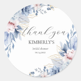 Pegatina Redonda Elegante Boho Wildflower