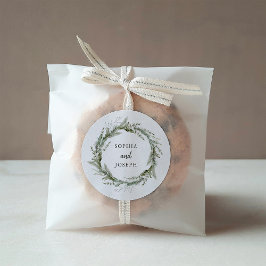 Pegatina Redonda Elegante Bouquet | Navidades Boda de vacaciones