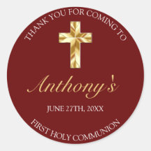 Elegante Burgundy Gold Primera Comunión Gracias